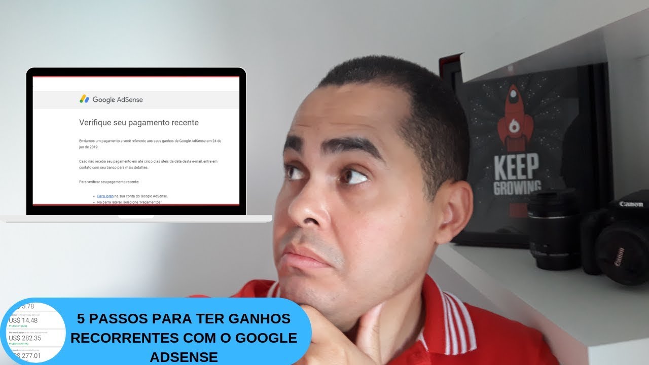 Google Adsense | Trabalho em casa sem precisar vender nada | 5 PASSOS para faturar com o Adsense