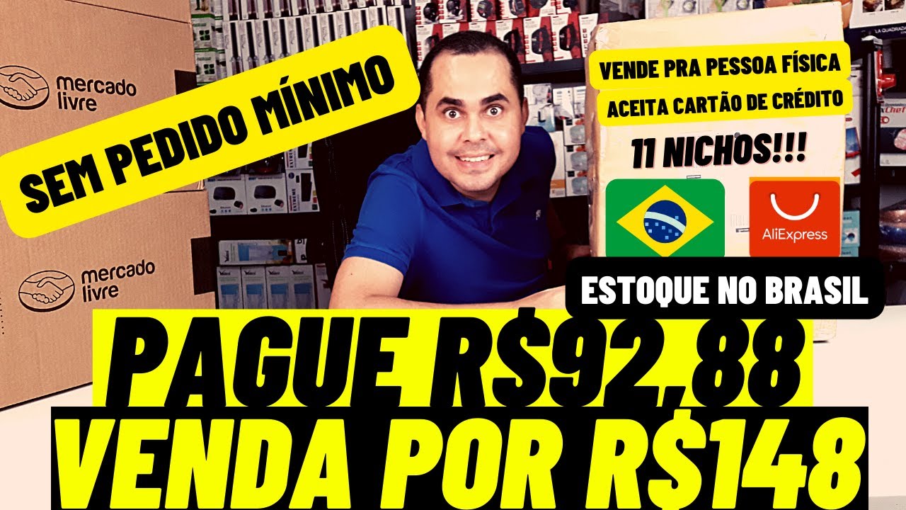 ✅ Pague R$92,88 e venda por R$148,00 no Mercado Livre usando FORNECEDORES BRASILEIROS do Aliexpress