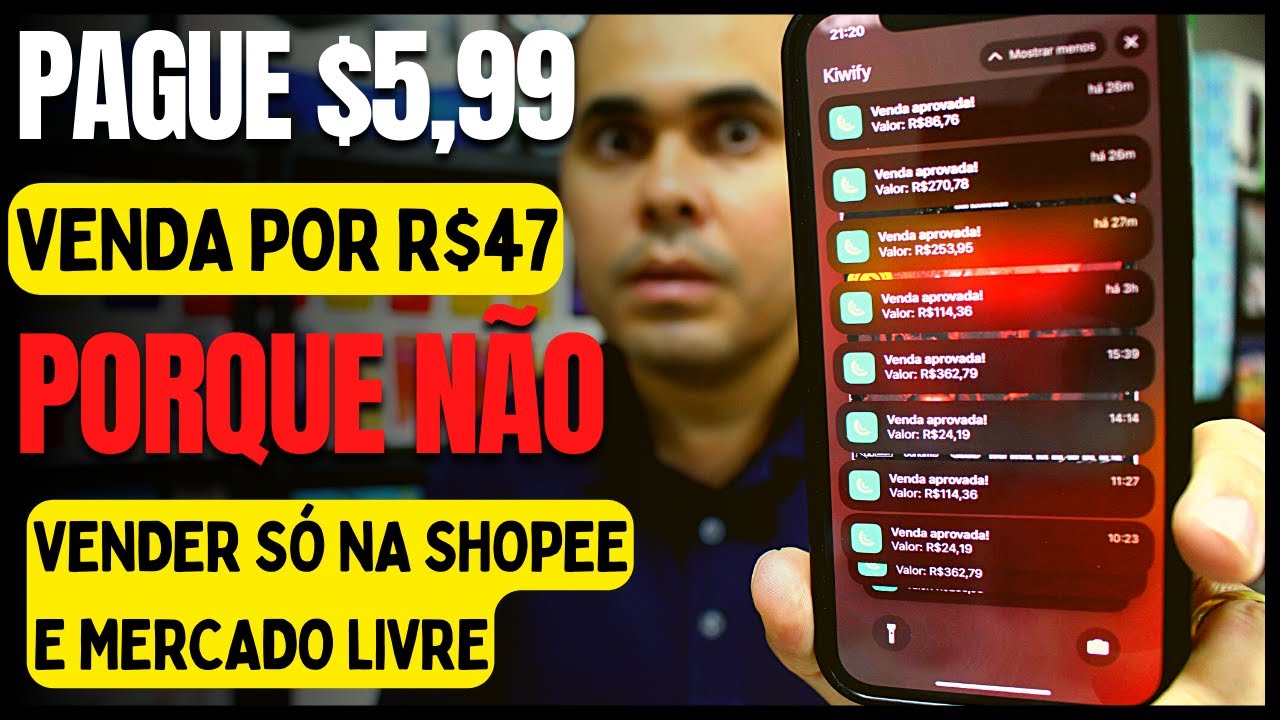 Pague $5,99 venda a R$47,00 SEM ESTOQUE! Porque não vender só na Shopee e Mercado Livre atualmente