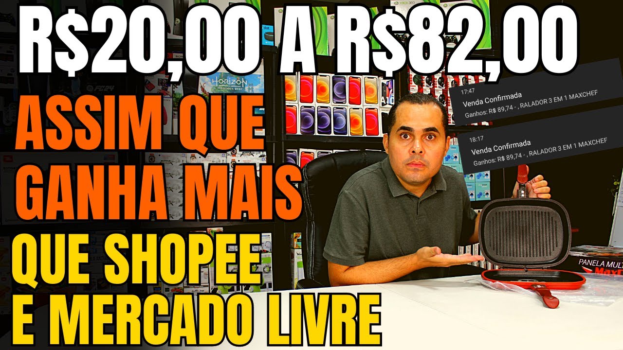 Lucros de R$20,00 a R$80,00 a mais do que vendendo só na Shopee e Mercado Livre fazendo isso!
