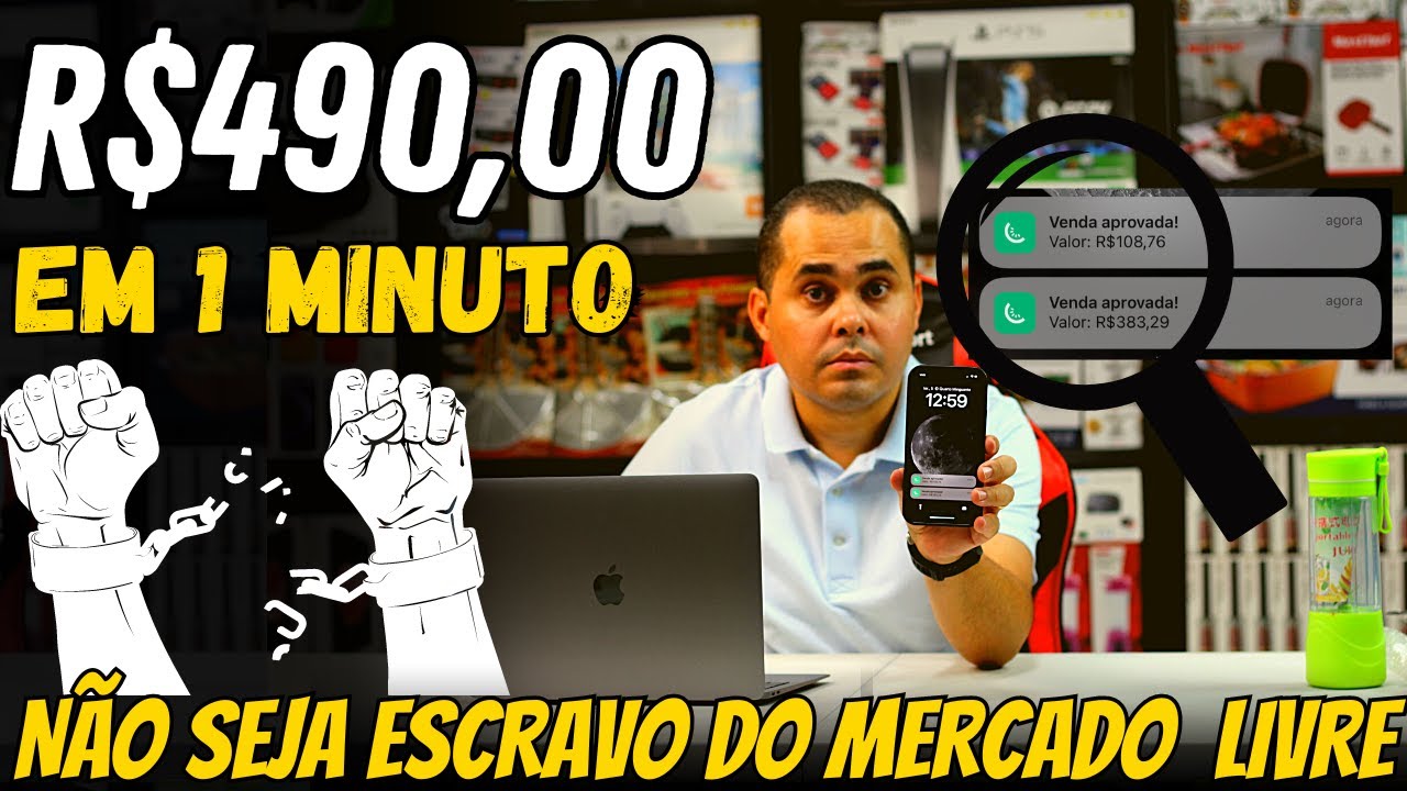 Ganhei R$490,00 em 60 segundos! SEM SER ESCRAVO DA SHOPEE E MERCADO LIVRE! Mercado Livre ou PLR?