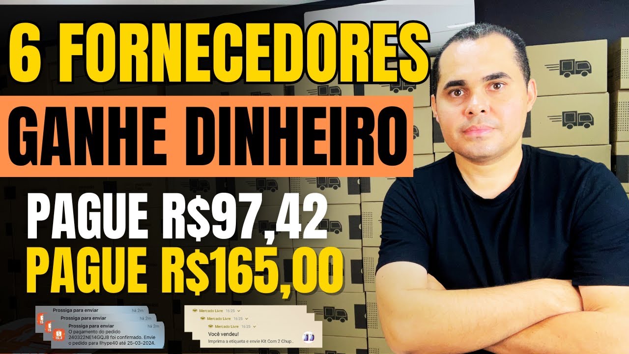 Pague R$98 venda por R$165! 6 Fornecedores Para Revenda para ganhar dinheiro Shopee Mercado Livre