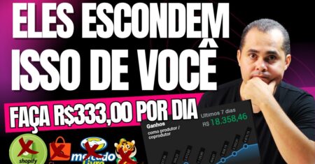 Ganhe +R$300,00 por dia trabalhando na sua casa! Sem Fortune Tiger SHOPIFY Mercado Livre  ou SHOPEE