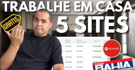 (ganhei+R$ 4.694,72) Sites para trabalhar em casa nas horas vagas sem aparecer nem investir dinheiro