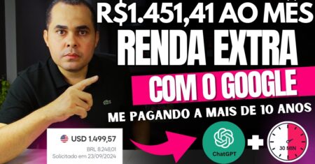 Google te paga R$1.451,41 por mês de renda extra se você fizer isso! Trabalho em casa 30 minutos dia