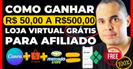 🎉LOJA GRÁTIS PRA AFILIADO Shopee e Mercado Livre!Ganhe de R$50,00 a R$500,00 por dia SEM SHOPIFY