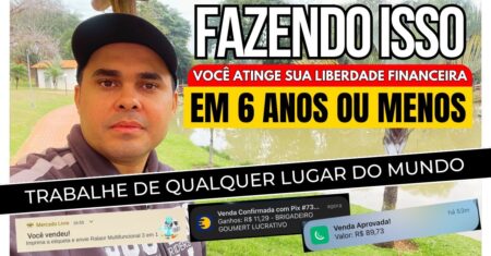 Minha meta era R$2.000,00 por mês trabalhando em casa mas conquistei a minha liberdade financeira