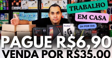 Pague R$6,90 e venda por R$35,00 na Shopee e MercadoLivre trabalhando em casa 2h por dia R$2 mil mês