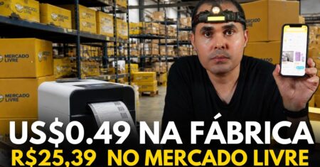 (3 opções pra fazer dinheiro) Produto de US$0.49 na fábrica sendo vendido por R$25 no Mercado Livre